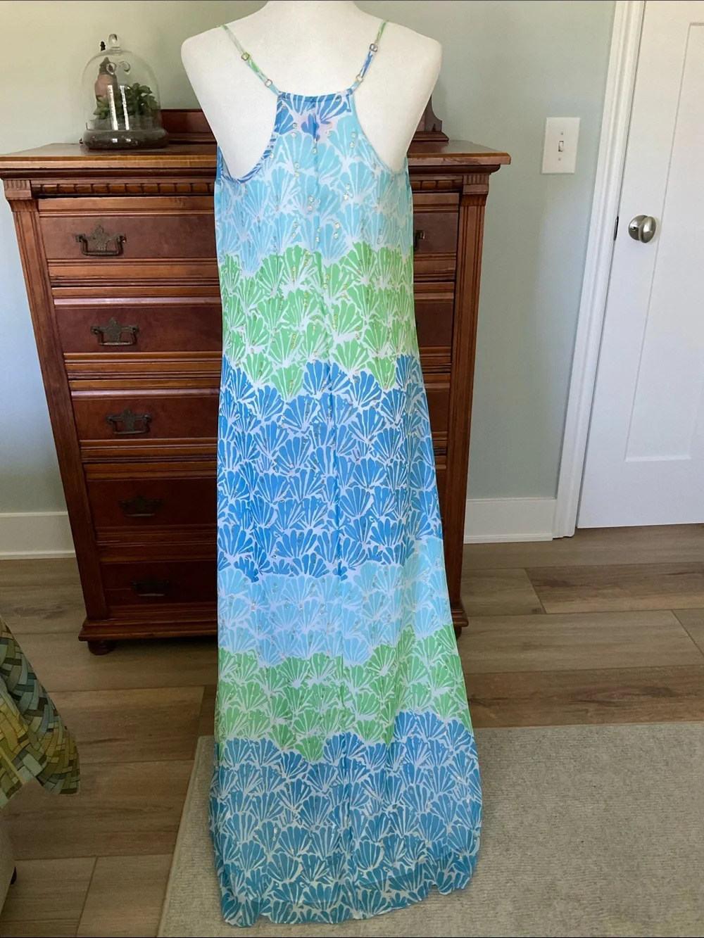 NWT Lilly Pulitzer Dusk Maxi Slip Dress Shell Shacked SZ S Coastal Elegance